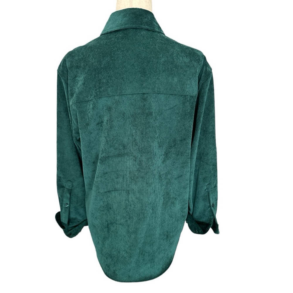 Zara Green Fine Wale Corduroy Shirt Size M - Picture 5 of 8